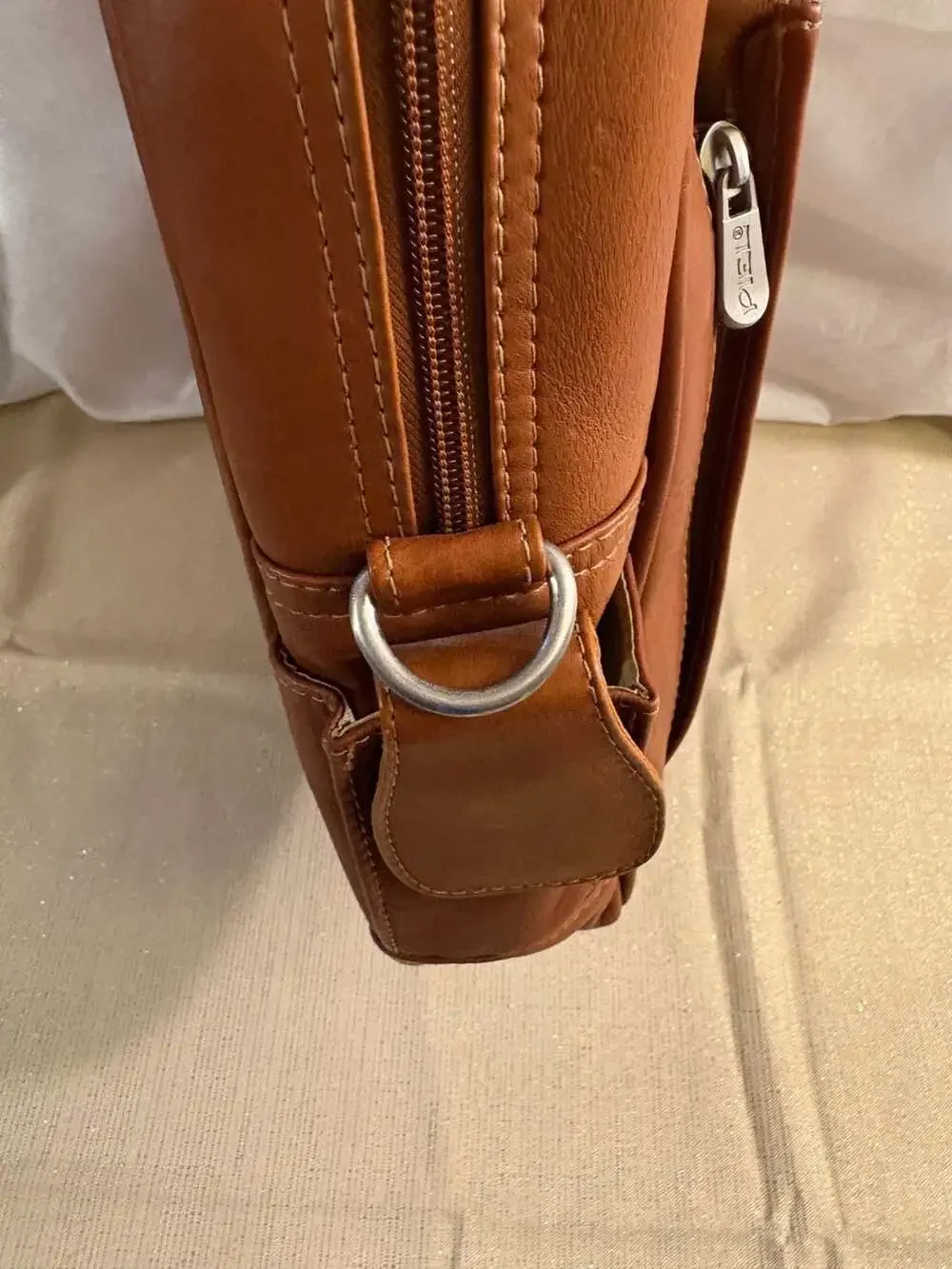 Piel Leather 2102 Computer Briefcase Tan Genuine Leather Laptop Bag